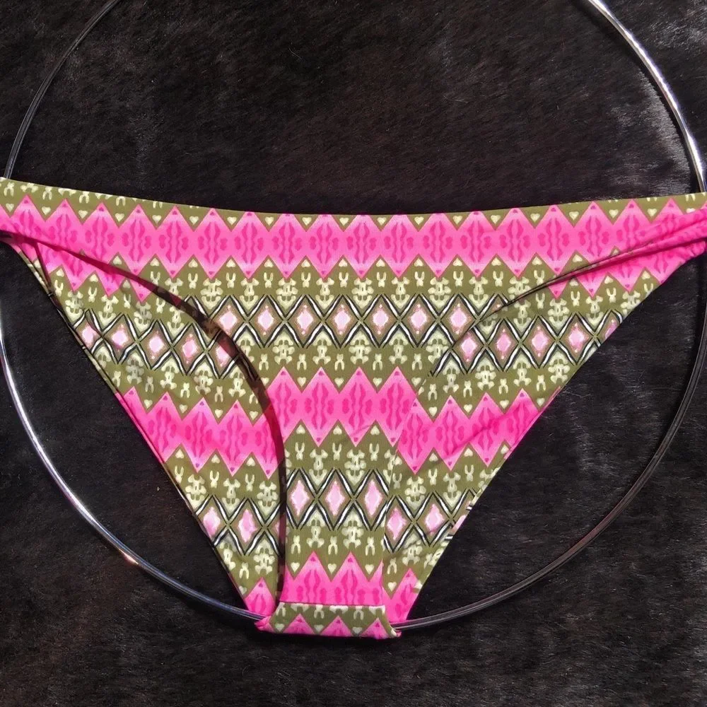Frankie's Bikinis Pink Ikat Bikini Bottom